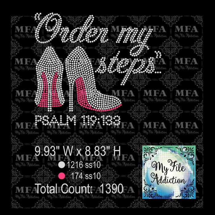 Order My Steps Rhinestone Digital Download File