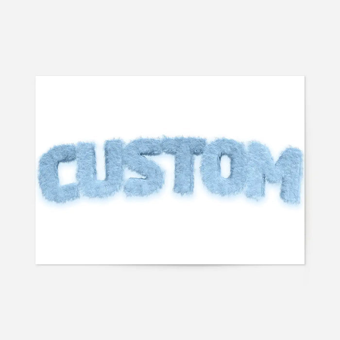 Pastel Blue Fur Style Personalised Name Print