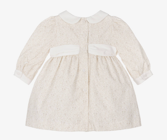 PATACHOU Baby Girls Beige Cotton Floral Dress