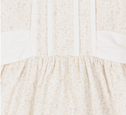 PATACHOU Baby Girls Beige Cotton Floral Dress