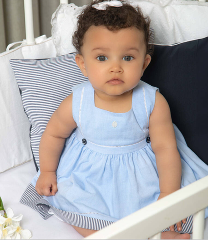 PATACHOU Baby Girls Blue Cotton Dress
