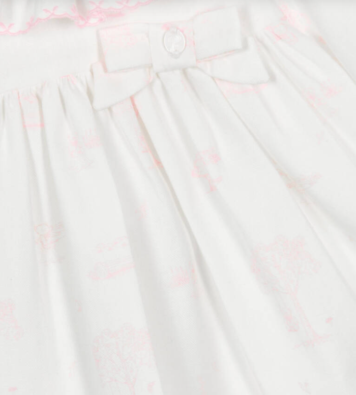 PATACHOU Baby Girls Ivory & Pink Cotton Toile de Juoy Dress