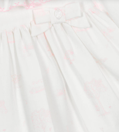 PATACHOU Baby Girls Ivory & Pink Cotton Toile de Juoy Dress