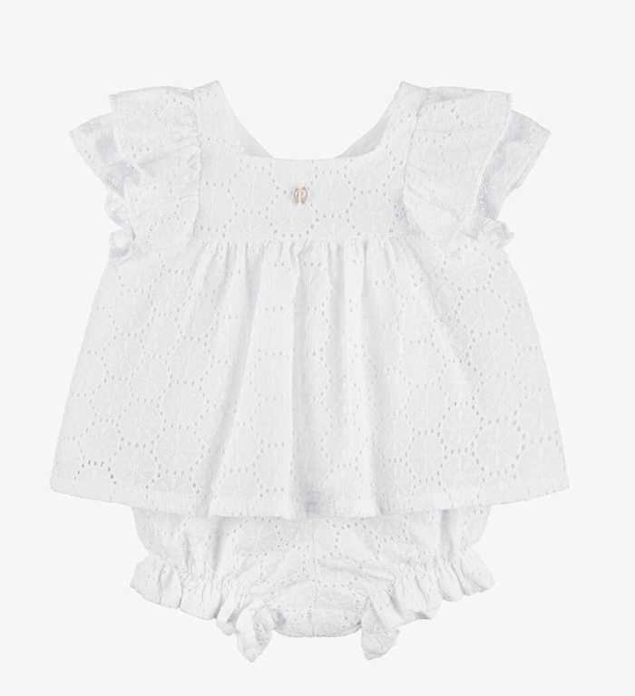 PATACHOU Baby Girls White Cotton Shorts Set