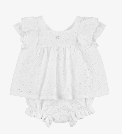 PATACHOU Baby Girls White Cotton Shorts Set