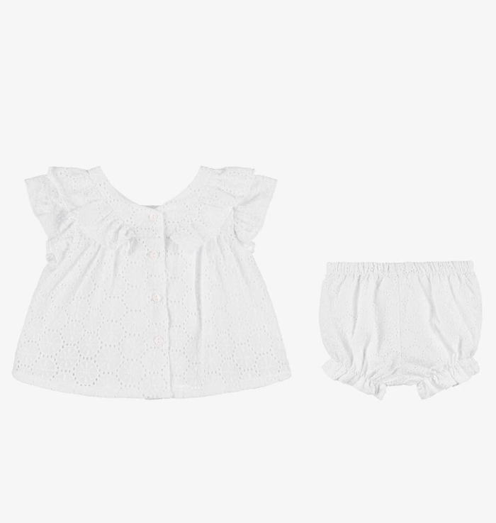 PATACHOU Baby Girls White Cotton Shorts Set