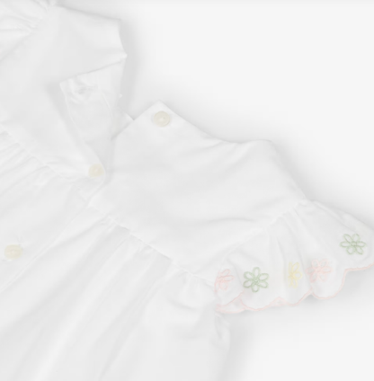 PATACHOU Baby Girls White Embroidered Cotton Shorts Set