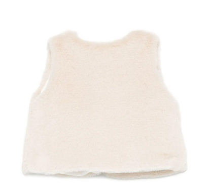 PATACHOU bow-embellished faux-fur vest