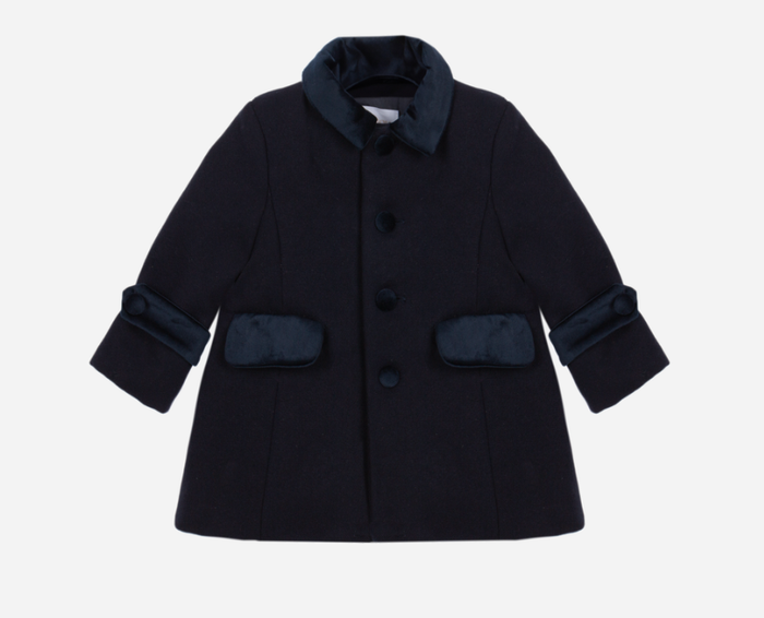 PATACHOU Boy Navy Velvet Coat