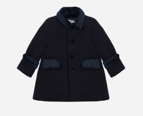 PATACHOU Boy Navy Velvet Coat