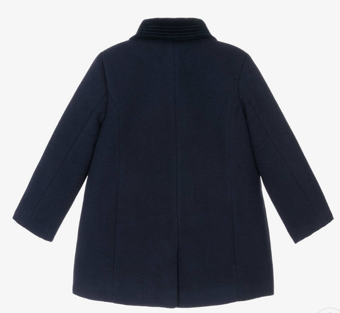 PATACHOU Boys Navy Blue Felted Coat