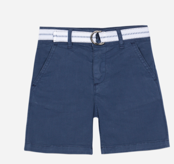 PATACHOU Elegant navy blue shorts with white belt