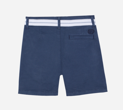 PATACHOU Elegant navy blue shorts with white belt
