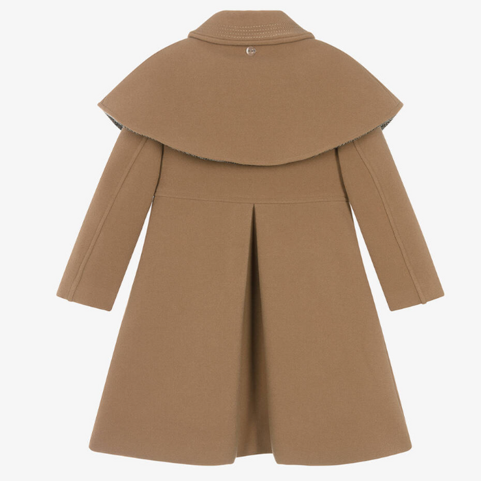 PATACHOU Girls Beige Shawl Collar Coat
