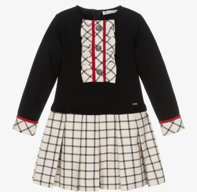 PATACHOU Girls Black & Ivory Dress