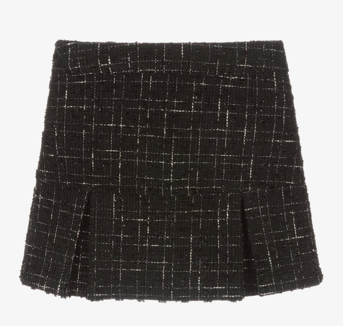PATACHOU Girls Black Tweed Skirt