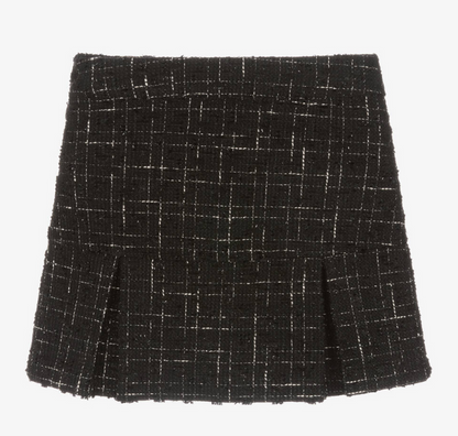 PATACHOU Girls Black Tweed Skirt