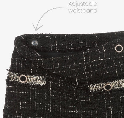 PATACHOU Girls Black Tweed Skirt
