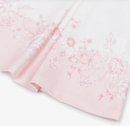 PATACHOU Girls Ivory & Pink Floral Cotton Jersey Dress