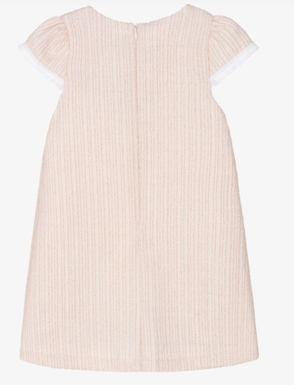 PATACHOU Girls Pale Pink Sparkle Tweed Dress