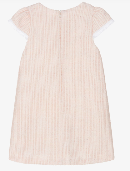 PATACHOU Girls Pale Pink Sparkle Tweed Dress