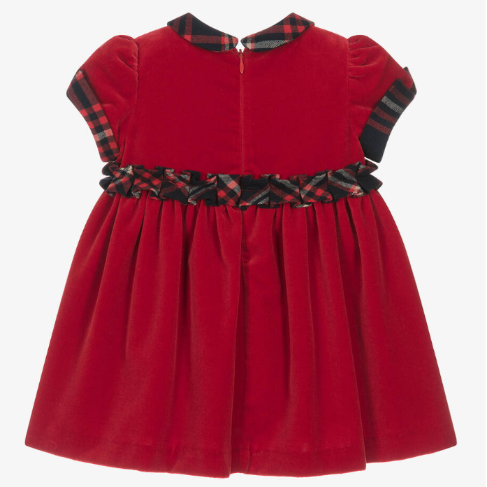 PATACHOU Girls Red Velvet Dress