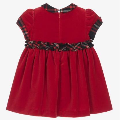 PATACHOU Girls Red Velvet Dress