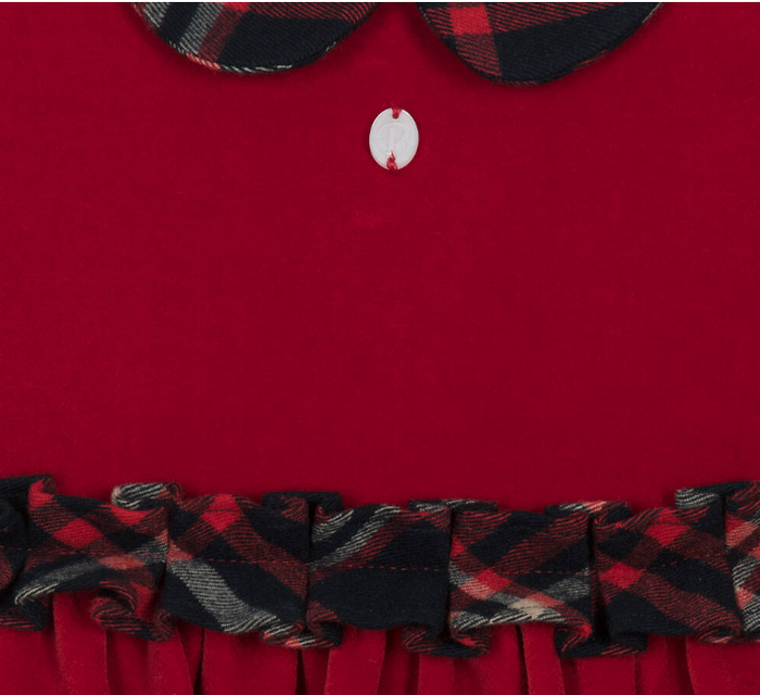 PATACHOU Girls Red Velvet Dress