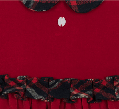 PATACHOU Girls Red Velvet Dress