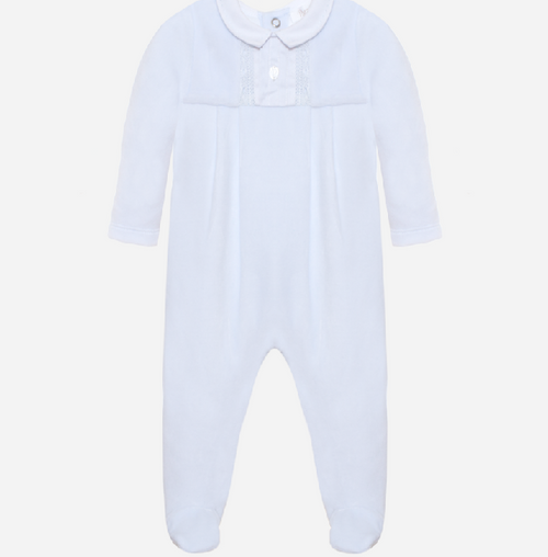 PATACHOU Light Blue velour babygrow