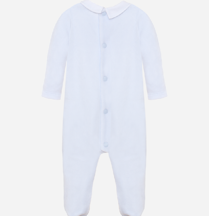 PATACHOU Light Blue velour babygrow