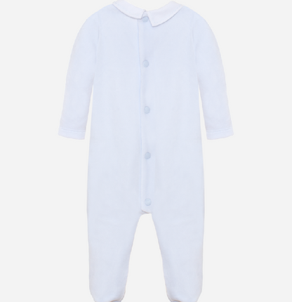 PATACHOU Light Blue velour babygrow