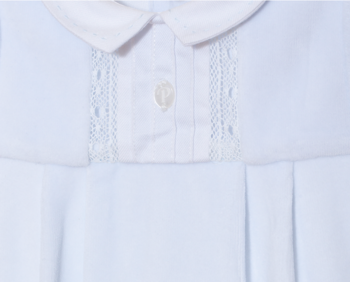 PATACHOU Light Blue velour babygrow