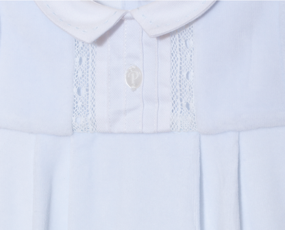 PATACHOU Light Blue velour babygrow
