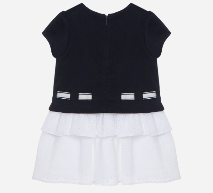 PATACHOU Navy Blue dress with embroidered skirt