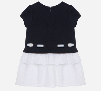 PATACHOU Navy Blue dress with embroidered skirt