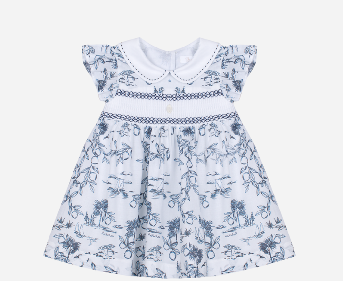 PATACHOU Navy Blue dress with large print