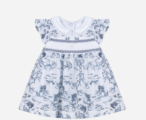 PATACHOU Navy Blue dress with large print
