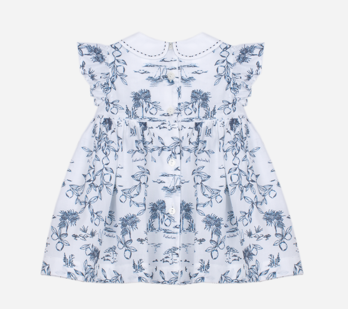 PATACHOU Navy Blue dress with large print