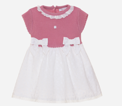 PATACHOU Pink knit and voile dress