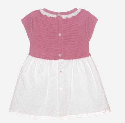 PATACHOU Pink knit and voile dress