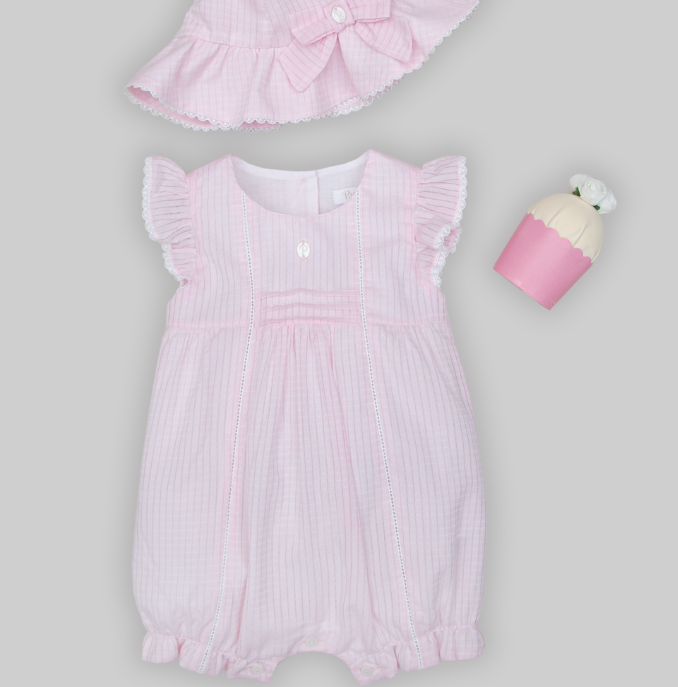 PATACHOU Pink textured cotton romper