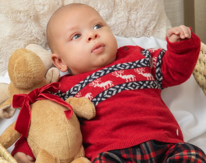 PATACHOU Red Reindeer Sweater