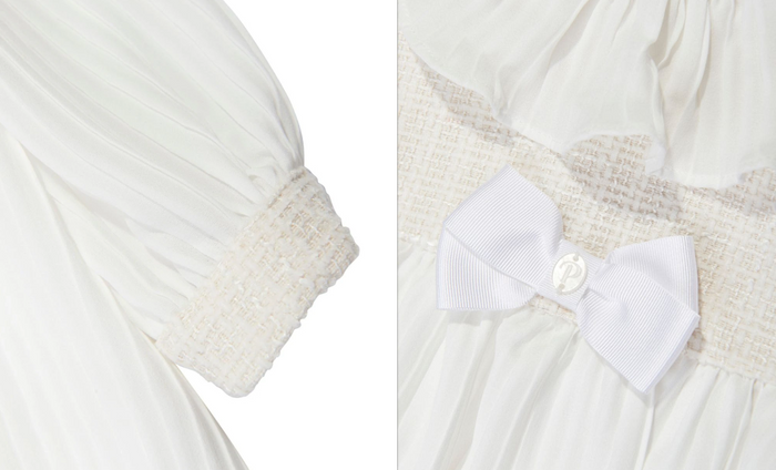 PATACHOU ruffle-collar pleated dress