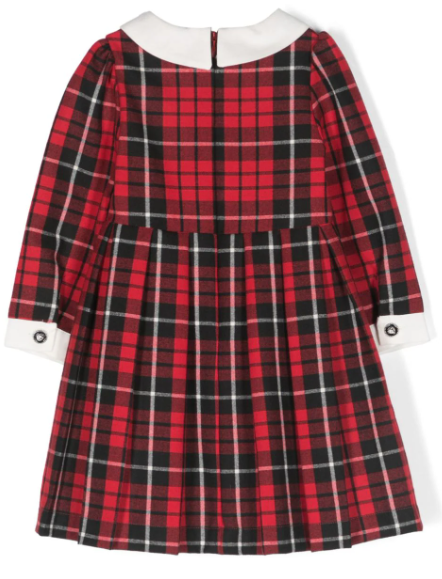 PATACHOU tartan-check double-breasted dress