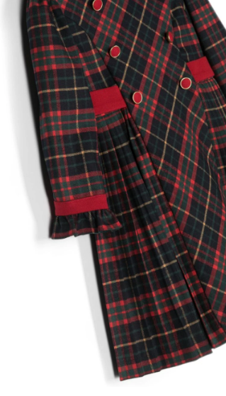 PATACHOU tartan-plaid double-breasted dress