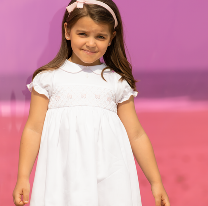 PATACHOU White dress made in cotton satin