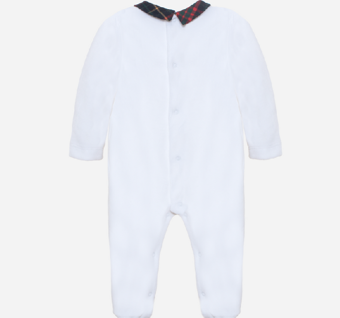 PATACHOU White velour babygrow