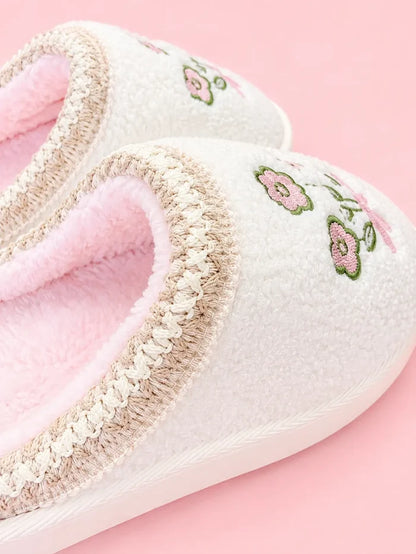 Patchwork Floral Platform Sole Embroidered Slippers - Lifestyle View - Rock Paper Scissors