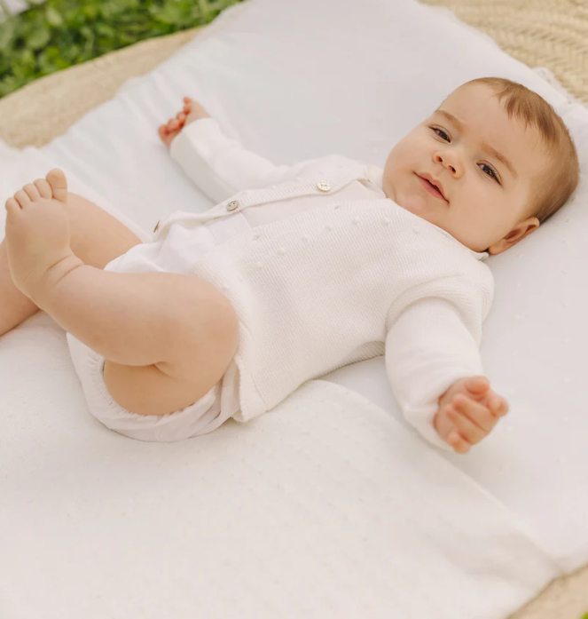PAZ RODRIGUEZ Boys Ivory Embroidered Cotton Buster Suit